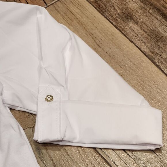 🔸️NWT Zac & Rachel White Buttoned Adjustable Long Sleeve Top Large - Picture 7 of 13